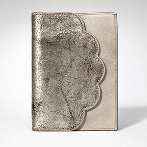 Anthropologie NWT Silver Crackle Key & Card Holder, 4.5”x 6”